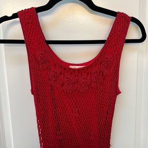 Vintage Red Crochette Lace Dress